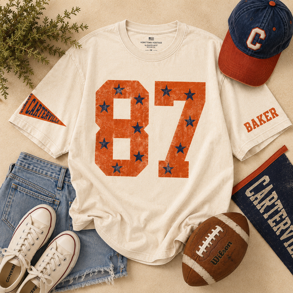 #1 Fan Oversized Number Personalized Tee