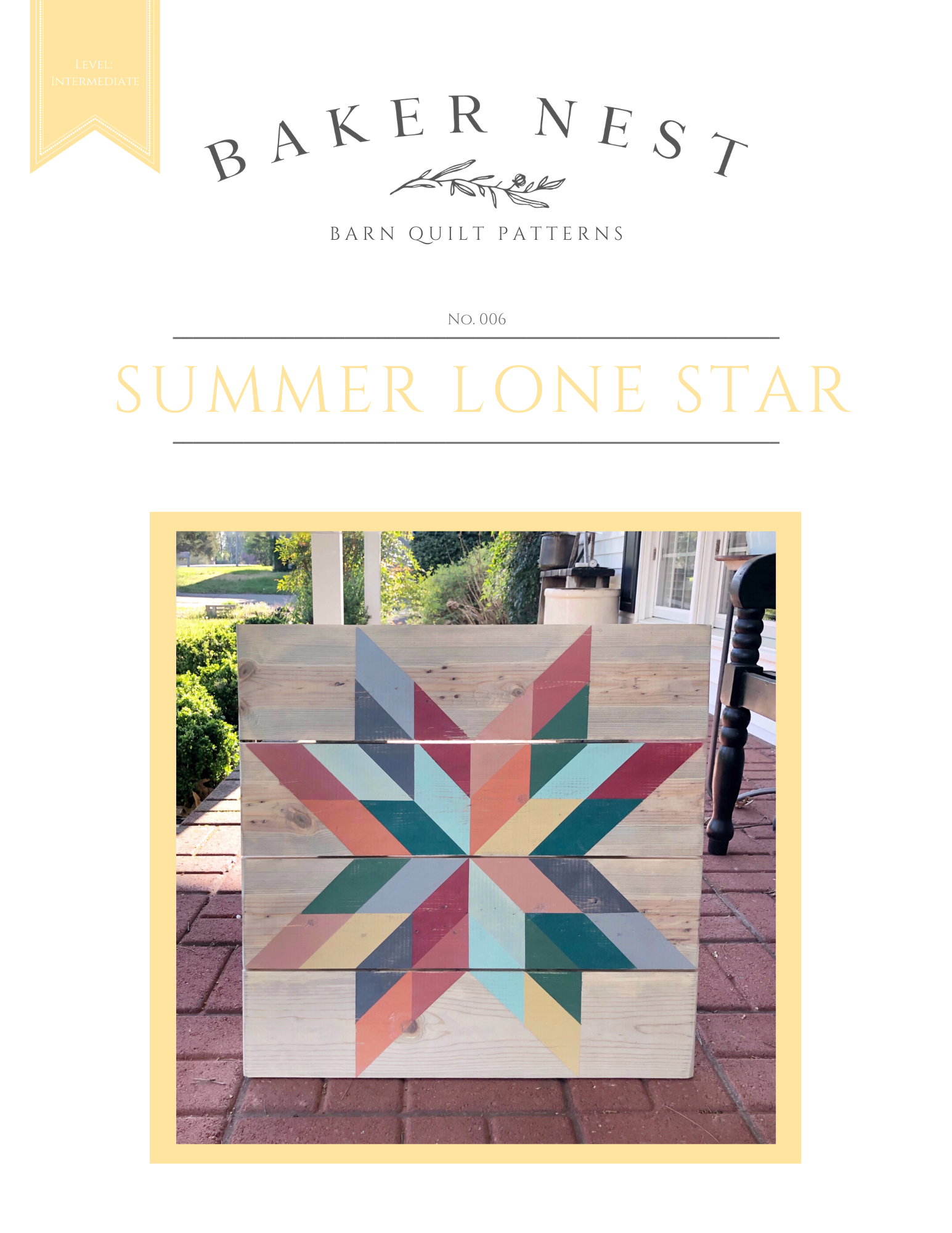 Summer Lone Star Barn Quilt Pattern