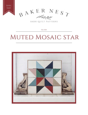 Muted Mosaic Star Barn Quilt Pattern